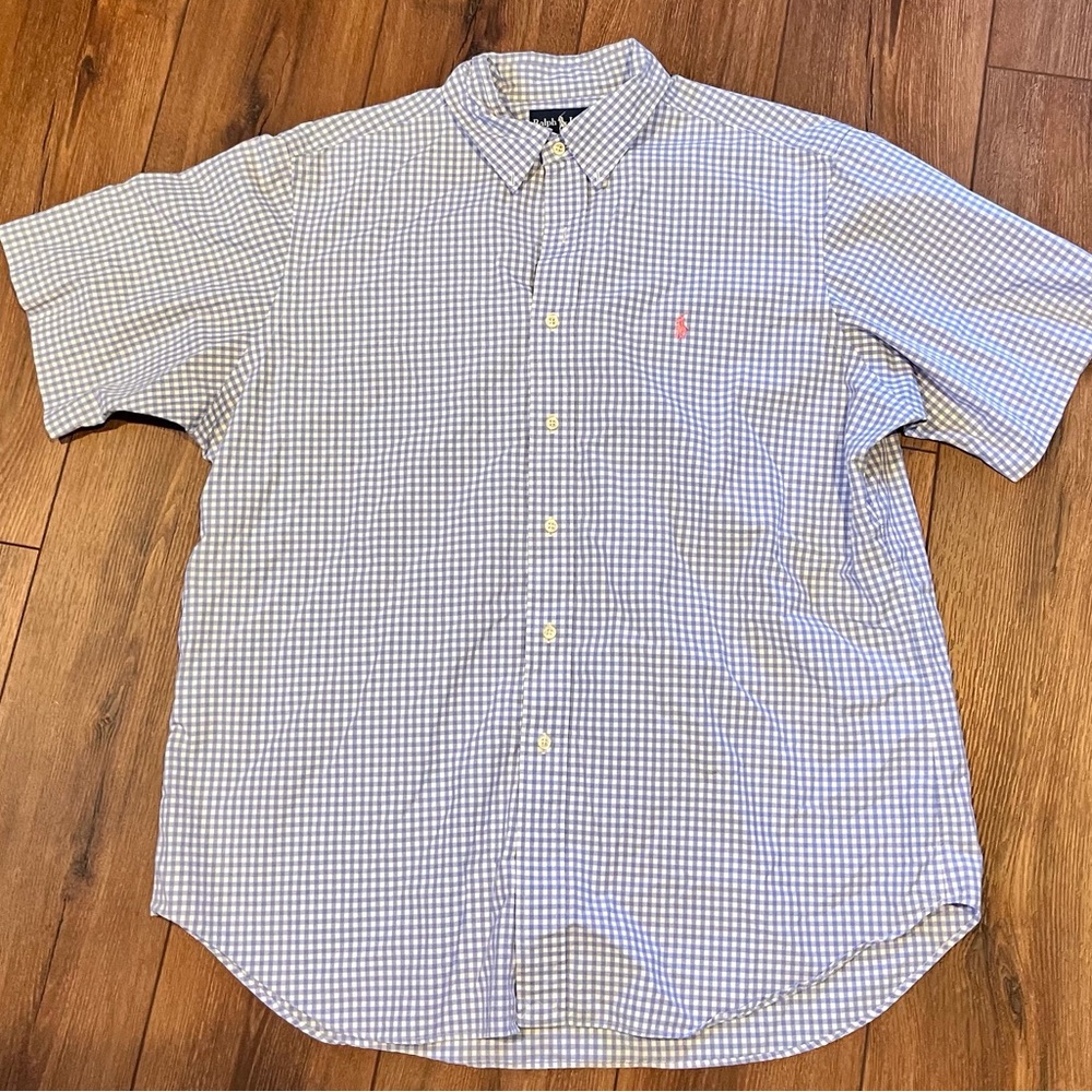 Ralph Lauren Classic Fit Short Sleeve Button Down Shirt Size XL